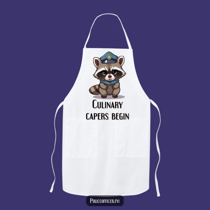 Funny Raccoon Police Apron - Cook Up Some Stealthy Fun!