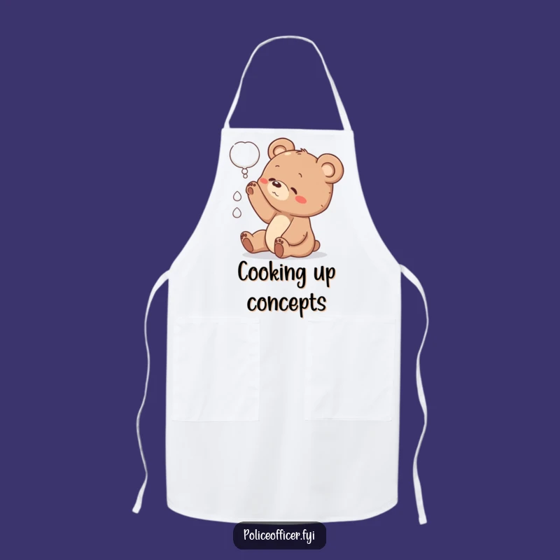 Funny Bear Cub Apron: Cook with Curiosity, Perfect Kitchen Gift
