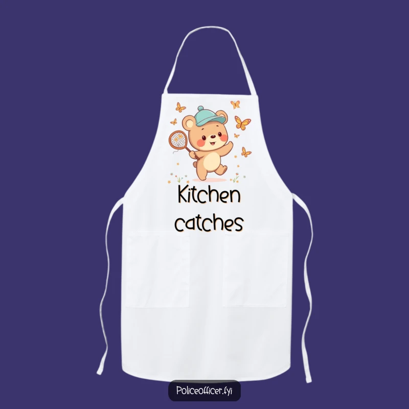 Funny Bear Cub Apron: Kitchen Wear with a Jaunty Hunter for Comedic Cooking
