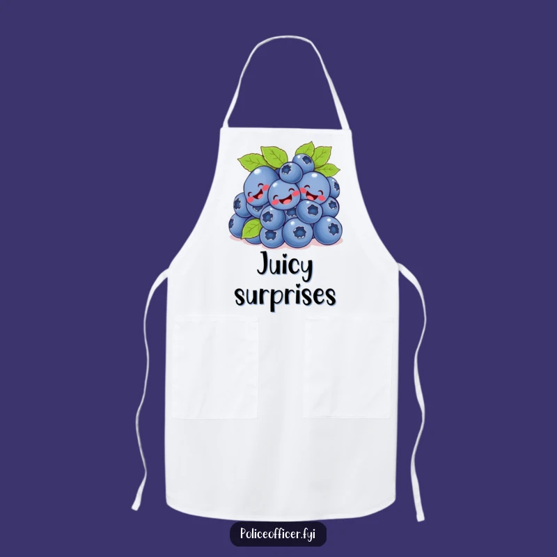 Funny Blueberry Bunch Apron - Cook with Giggles and Cartoon Berry Flair