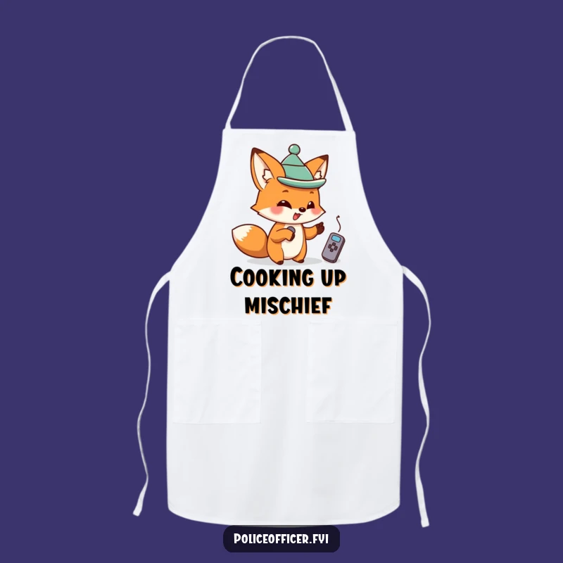 Funny Fox Remote Apron: Mischievous Fox, Perfect For Kitchen Funny Gift!