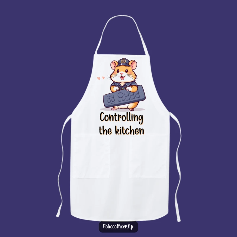 Funny Hamster Police Apron: Kitchen Remote Controller, a Hilarious Gift