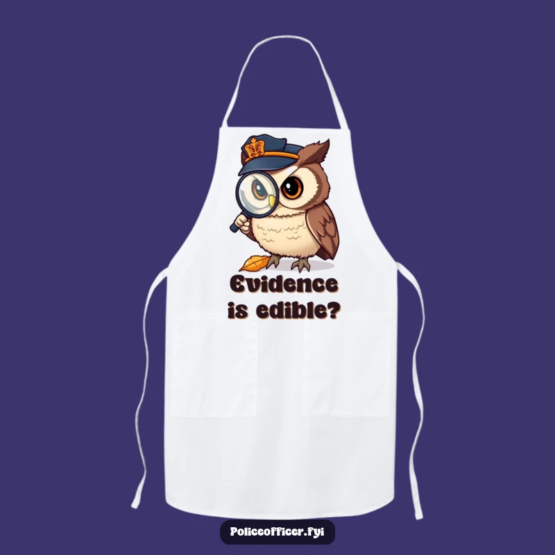 Funny Owl Detective Apron: Kitchen Investigator, Perfect Funny Gift