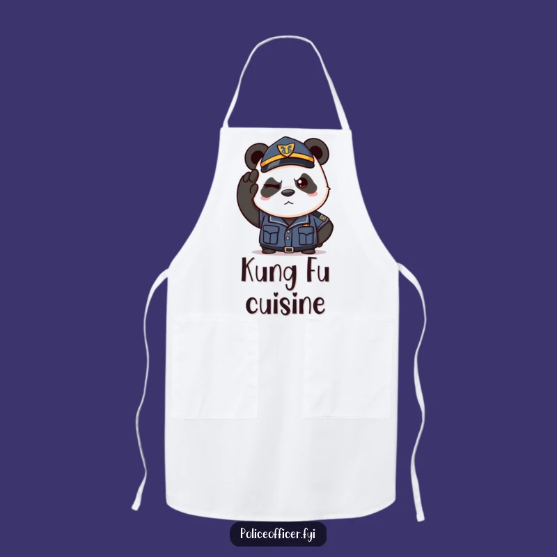 Funny Panda Police Apron - Cook with Courage & Comedy!