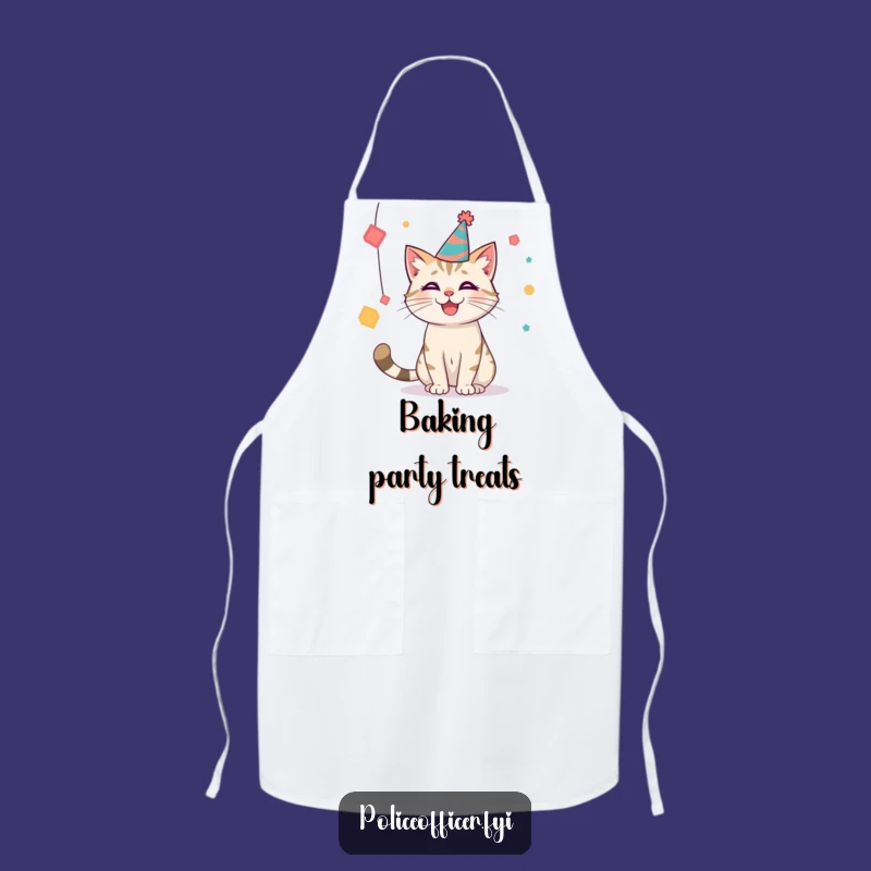 Funny Party Cat Apron: Cook Up Fun in the Kitchen