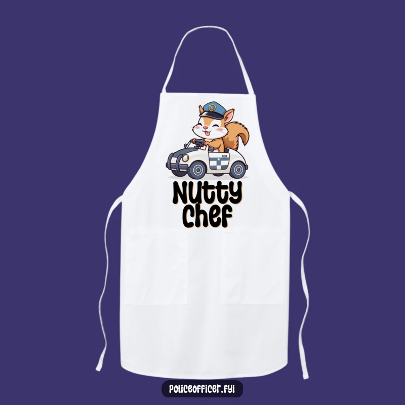 Funny Squirrel Cop Apron: Giggling Driver Kitchen Duty Gift
