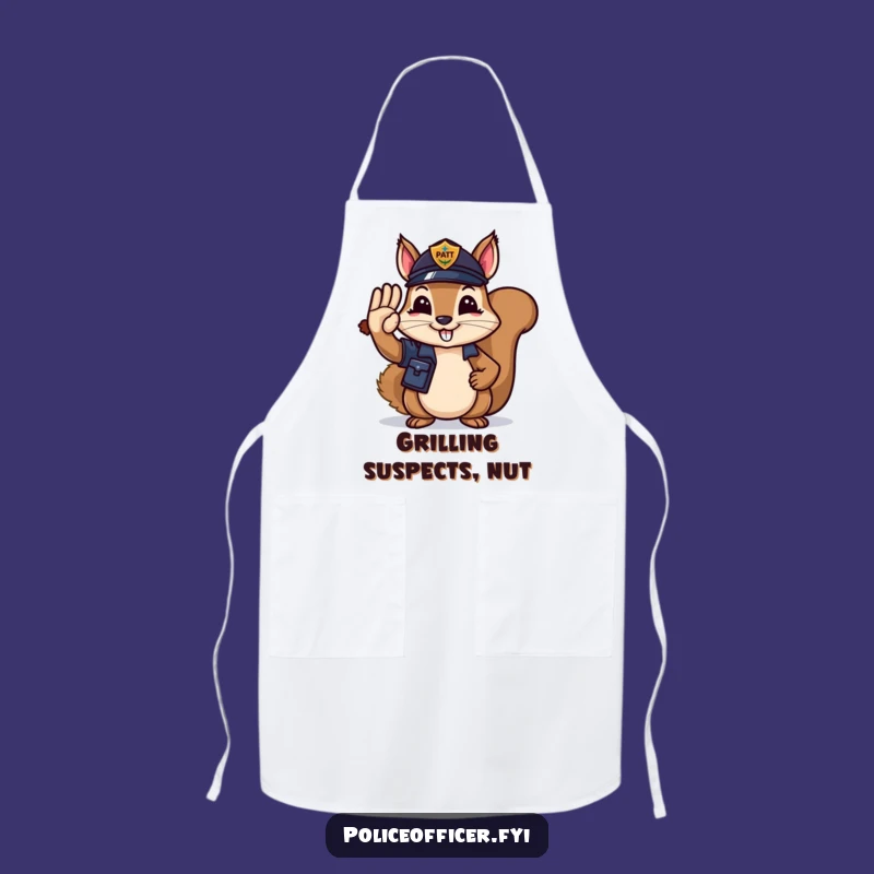 Funny Squirrel Officer Apron: Acorn Salute Chef, Perfect Funny Gift