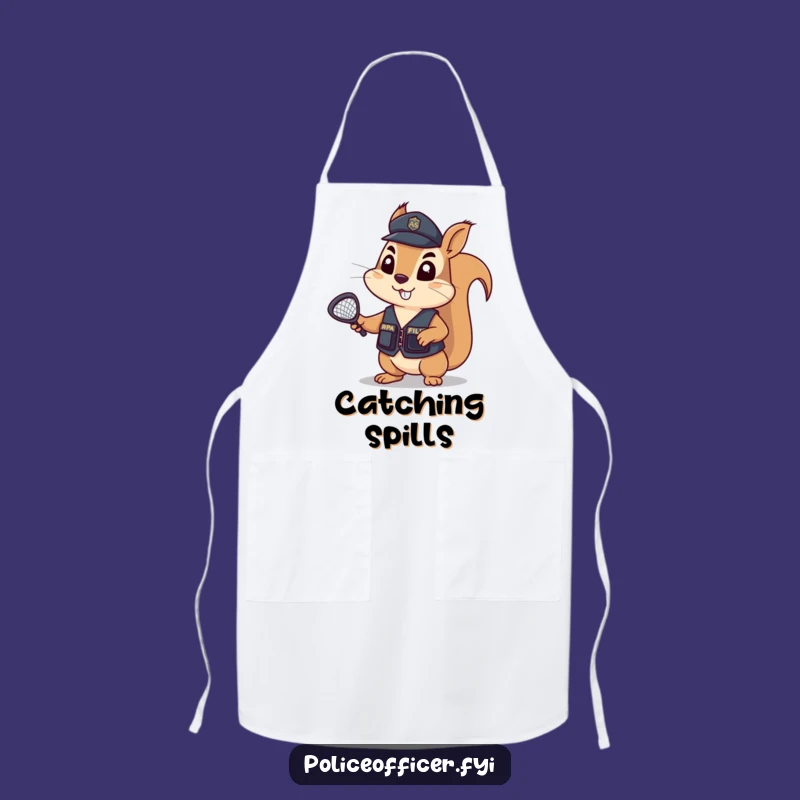 Funny Squirrel Police Apron - Kitchen Law Enforcement for Determined Cooks