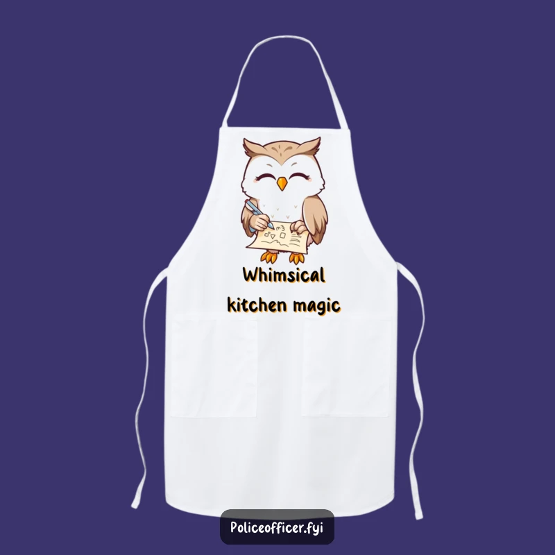 Funny Owl Writer Apron: Contented Artist at Work Gift