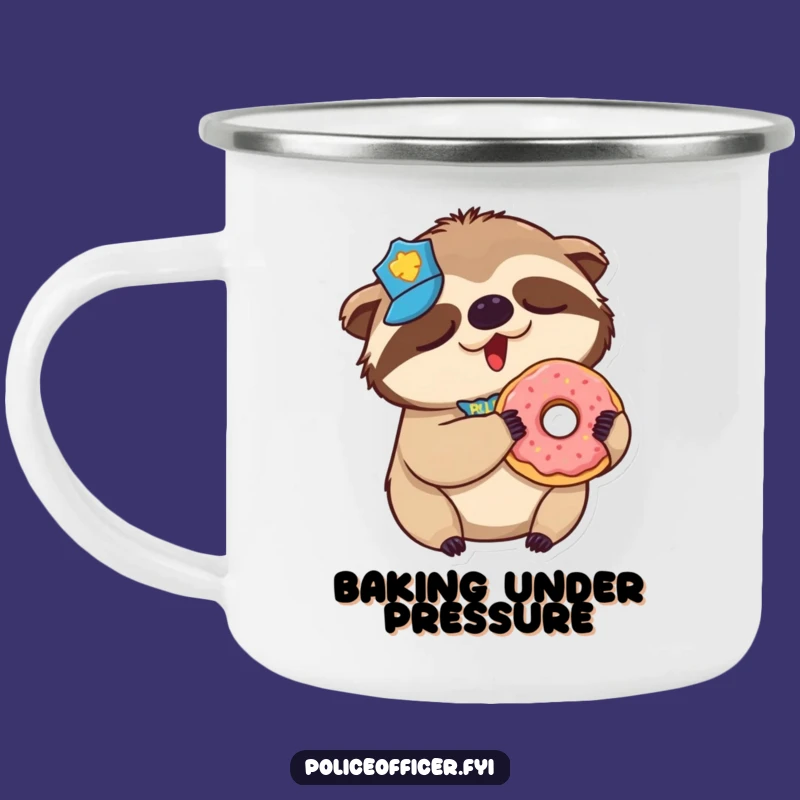 Funny Sloth Police Camping Mug: Sleepy Donut Cop Cup, a Chill Funny Gift for Campfires!