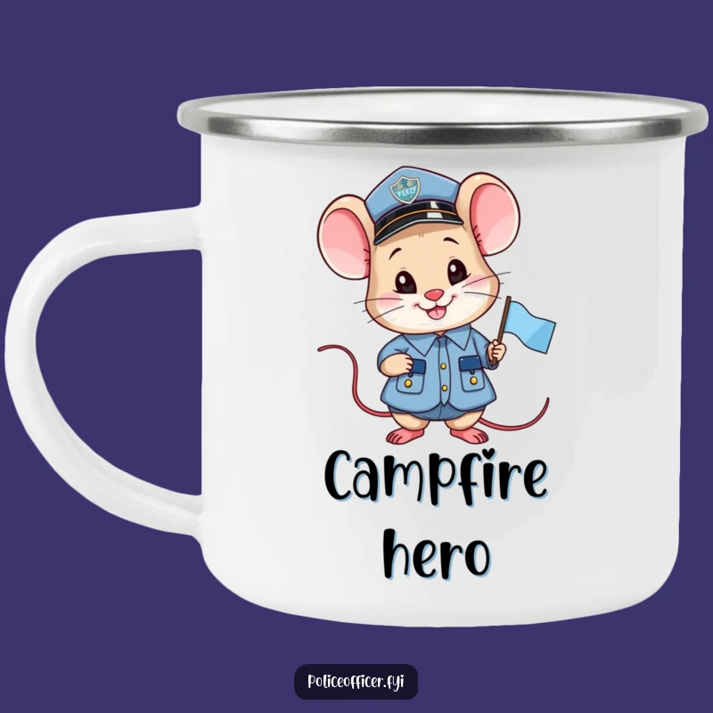Funny Proud Mouse Officer Camping Mug: Small Flag Cop Gear