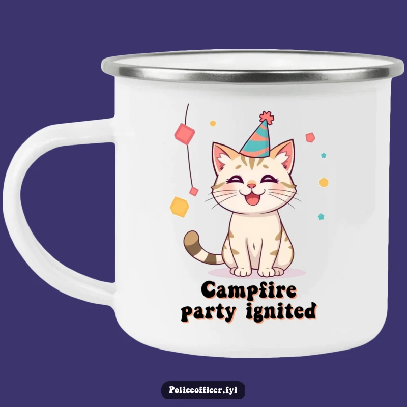 Funny Party Cat Camping Mug: Fuel Your Adventures with Fun