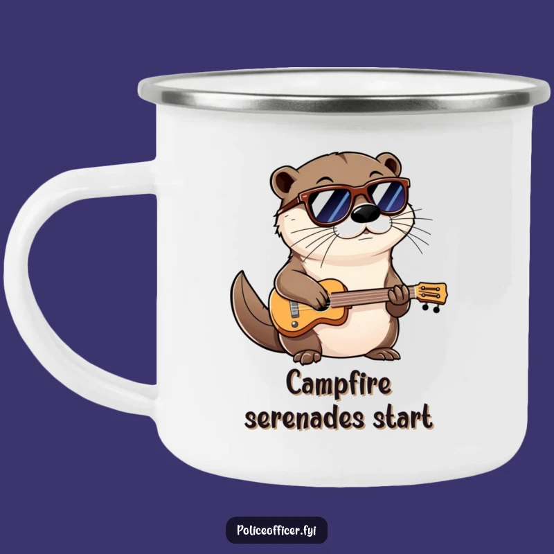Funny Otter Camping Mug: Cool Shades Smirk Musician - Outdoor Jam Gift