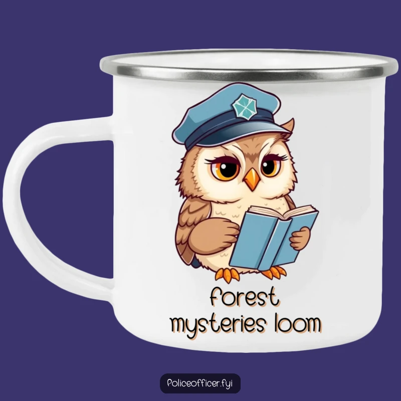 Funny Owl Camping Mug: Wise Officer, Durable, Perfect Outdoor Funny Gift