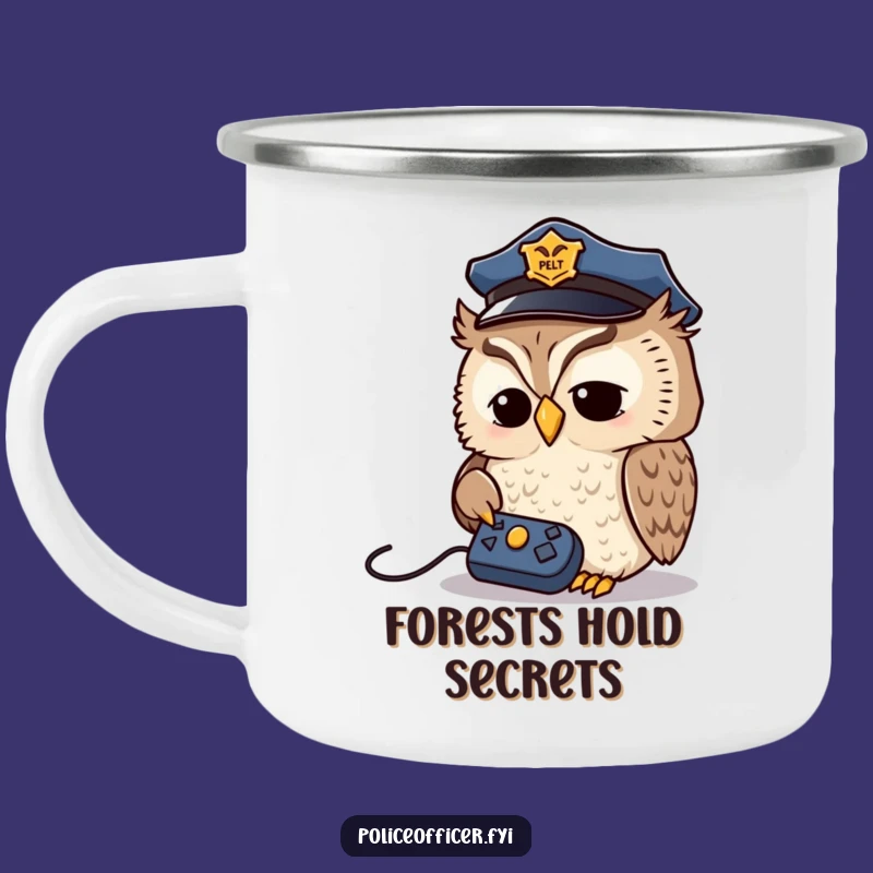 Funny Owl Detective Adventure Mug - Outdoor Police Owl & Remote Design, Unique Funny Gift
