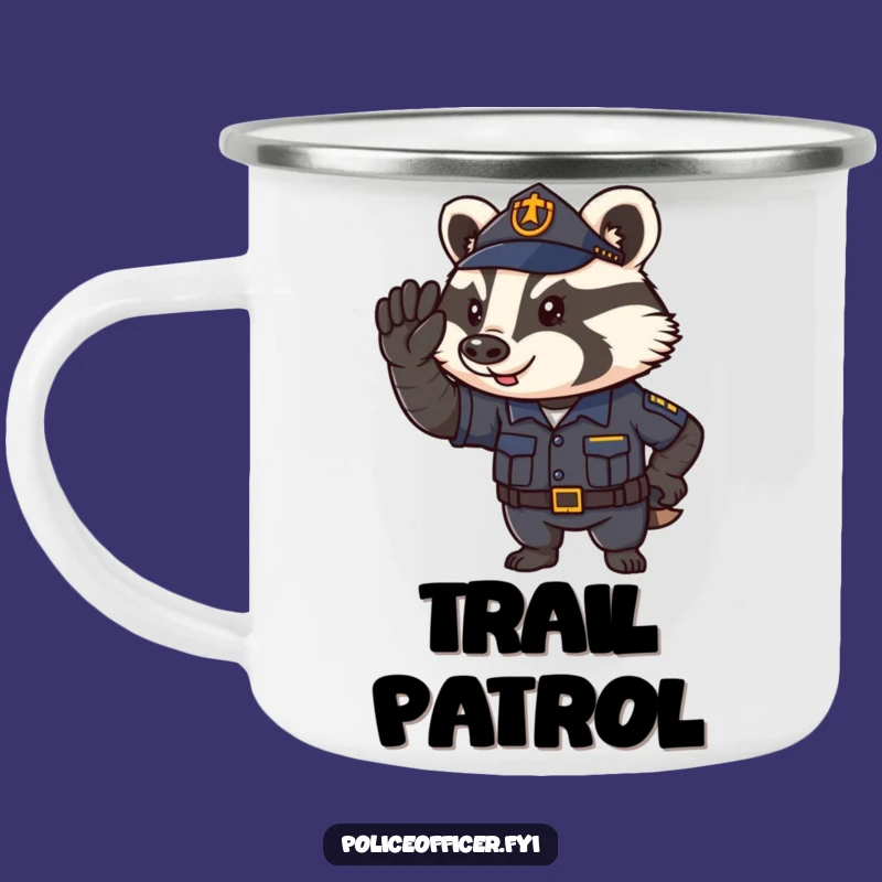 Funny Badger Cop Camping Mug: Determined Officer Gift