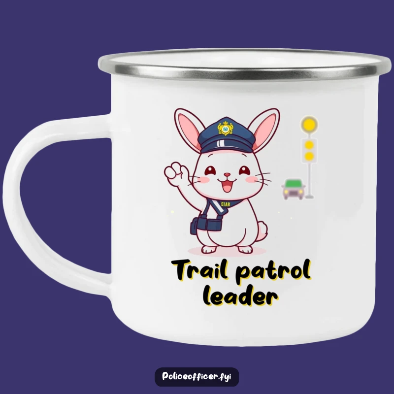 Funny Bunny Camping Mug: Tough Police Bunny For Outdoor Fun, Perfect Gift