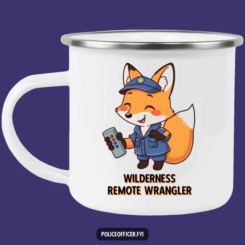 Funny Fox Adventure Mug - Outdoor Uniformed Fox & Remote Design, Unique Funny Gift