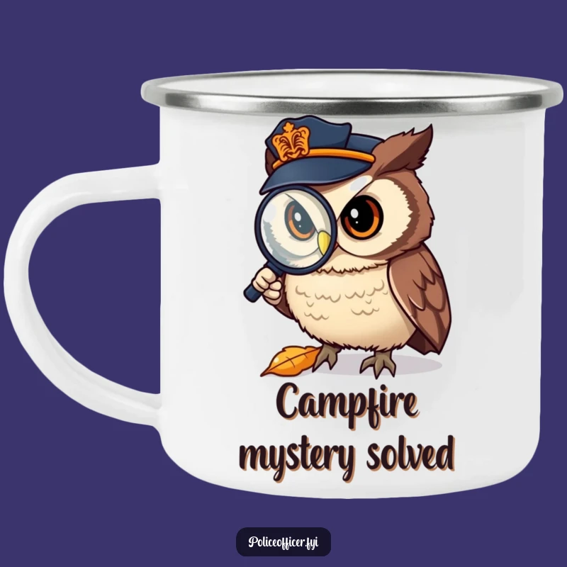 Funny Owl Detective Camping Mug: Trail Investigator, Perfect Funny Gift