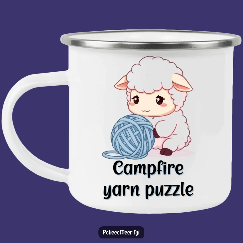 Funny Sheep Camping Mug: Yarn Problems Outdoors, Perfect Gift!