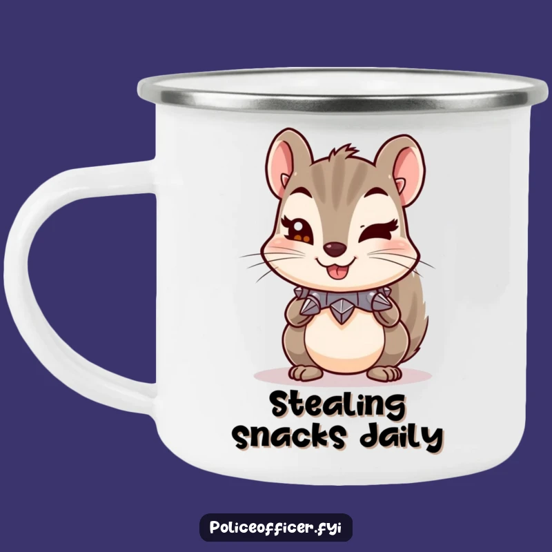 Funny Squirrel Camping Mug: Spiked Collar Cheeky Wink - Adventure Ready Gift