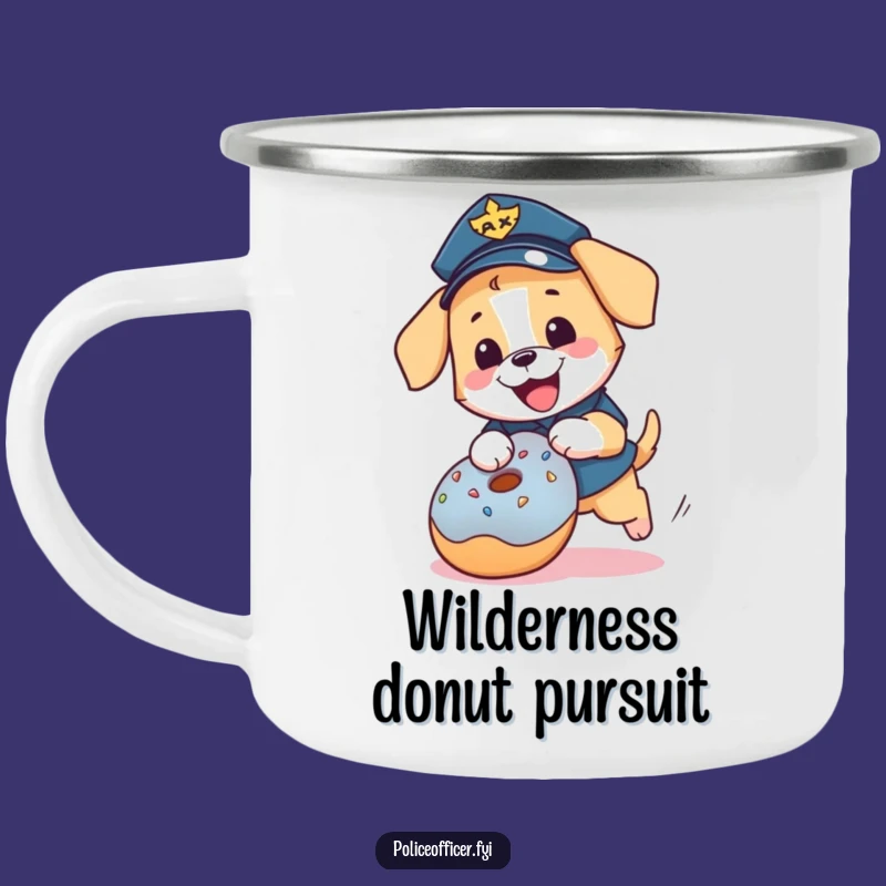 Funny Puppy Cop Camping Mug: Adventure Fuelled by Fun