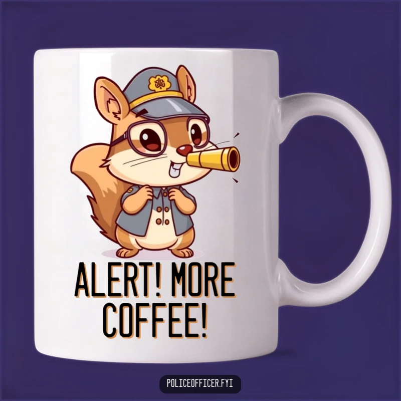 Funny Squirrel Officer Mug: Energetic Whistle Blower for a Perfect Funny Gift