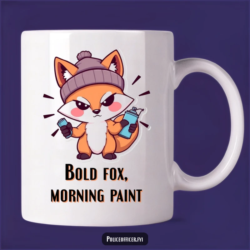 Funny Fox Mug - Bold Street Art Vibe, Sneering Gift
