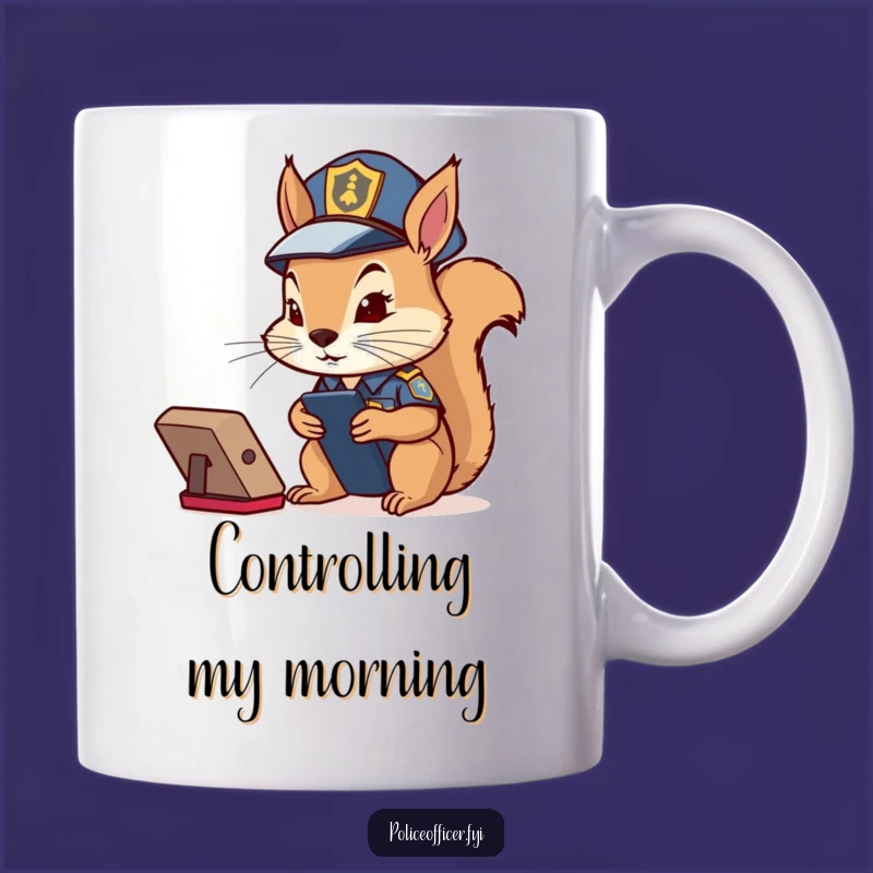 Funny Squirrel Cop Mug: Remote Control Investigation - A Hilarious Funny Gift