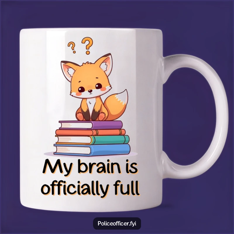 Funny Curious Fox Cub Bookworm Mug: A Hilarious Gift for Readers and Fox Lovers