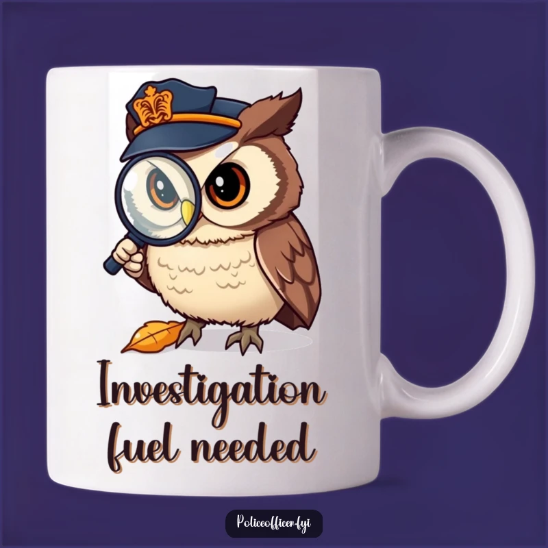 Funny Owl Detective Mug: Leaf Investigation, Perfect Funny Gift for Sleuths