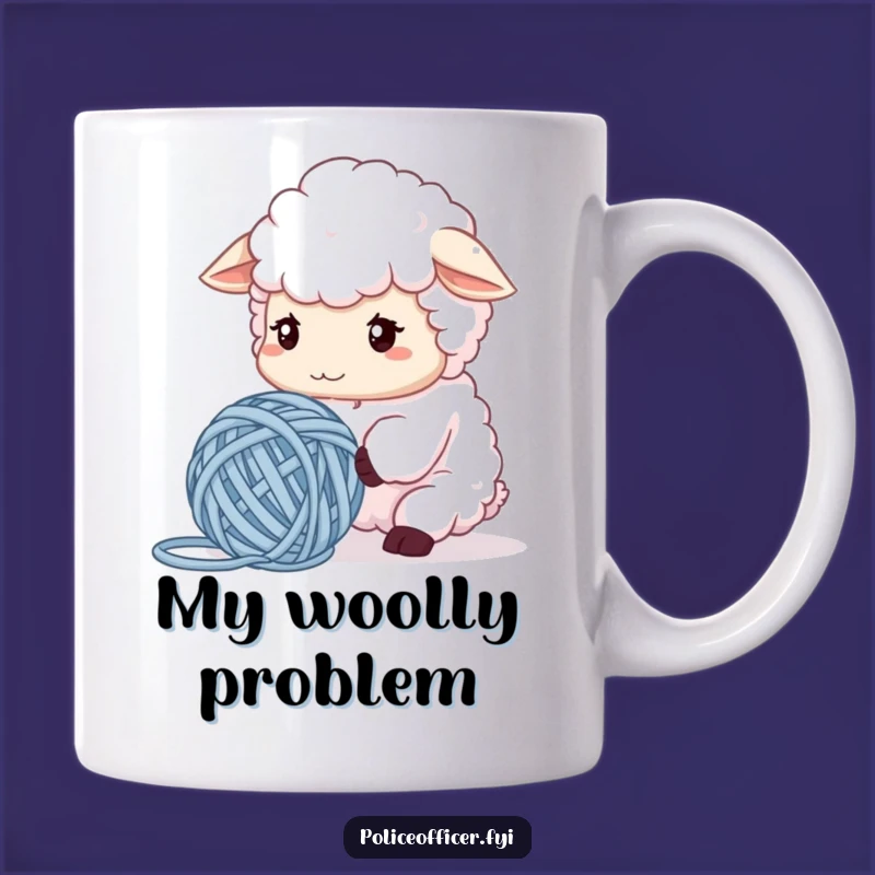 Funny Sheep Mug: Yarn Problems, Perfect Gift for Confused Knitters!