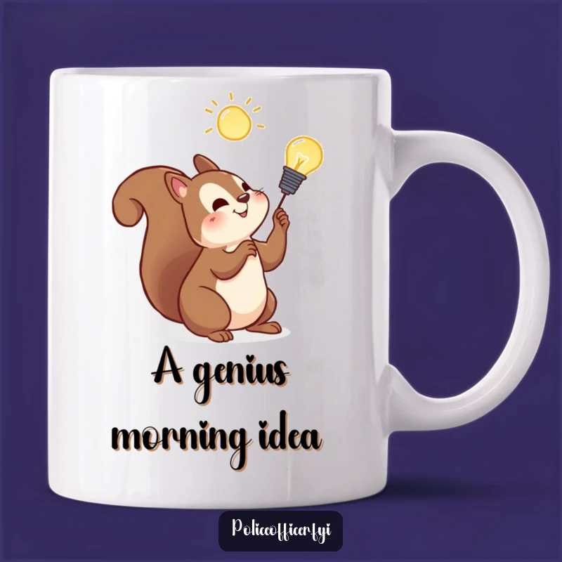 Funny Squirrel Genius Mug: Bright Ideas Sparking with This Cheerful Design