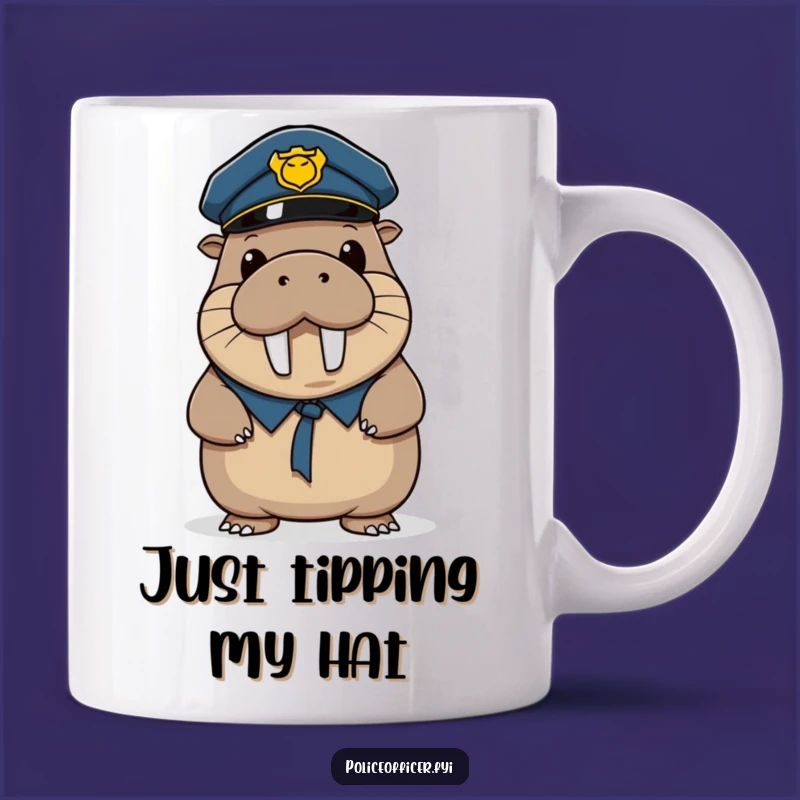 Funny Walrus Police Officer Mug: A Wobbly Smile for a Perfect Gift