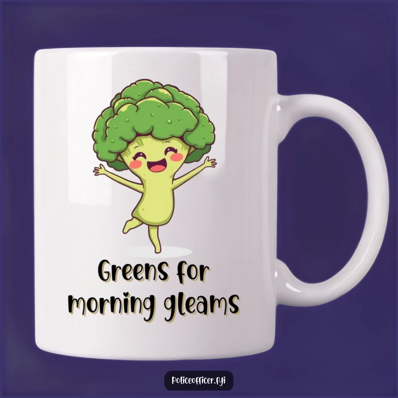 Funny Broccoli Mug: Joyful Pirouette for a Hilarious Break!