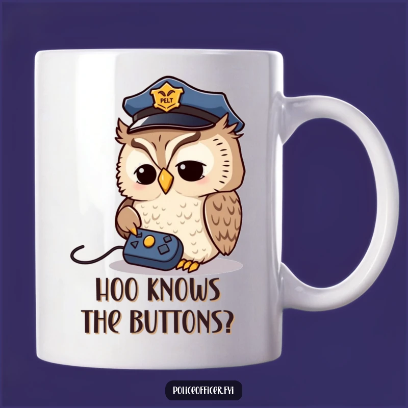 Funny Owl Detective Mug - Wise Police Owl Remote Investigator, Perfect Funny Gift