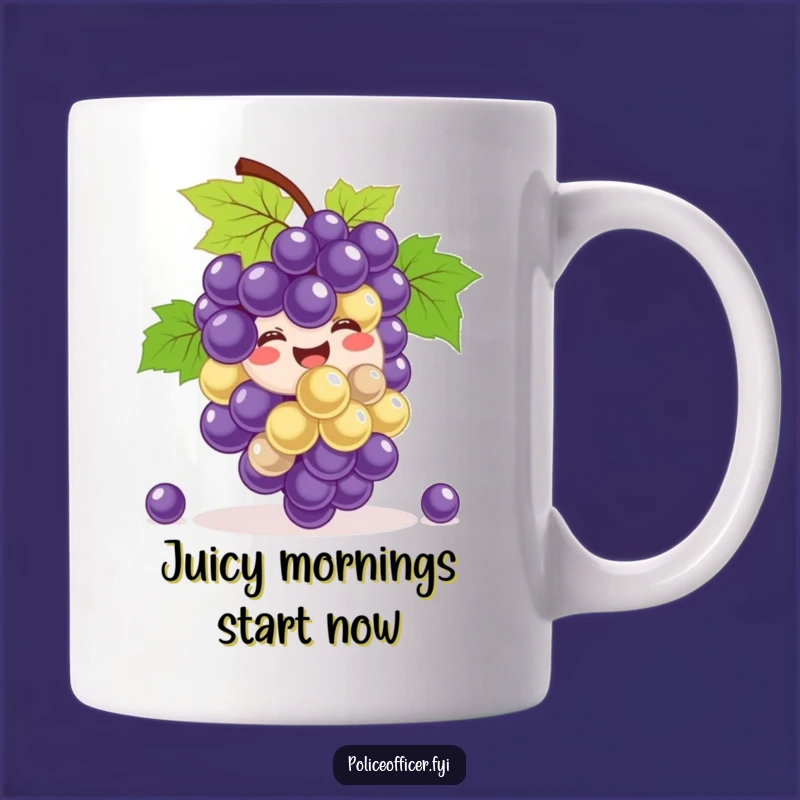 Funny Grapes Mug: Happy Bouncing Bunch for a Hilarious Start!