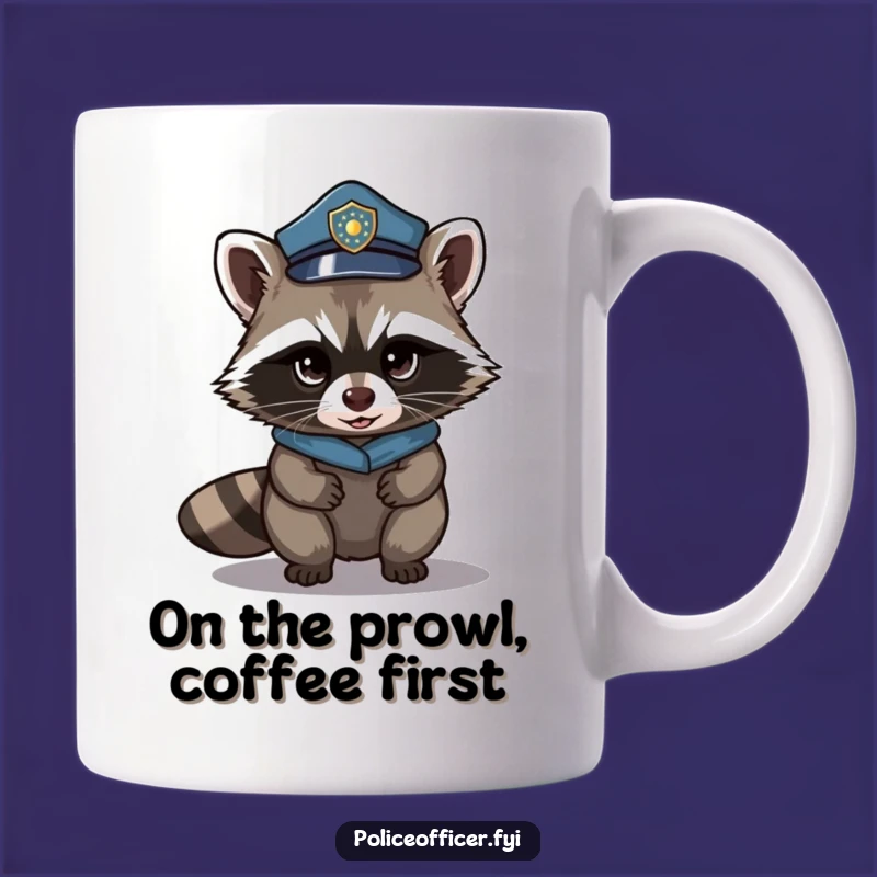 Funny Raccoon Police Mug - Stealthy Humor for Cops & Critter Lovers!