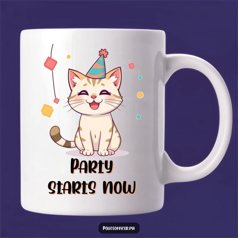 Funny Party Cat Mug: Celebrate Fun with Playful Feline Energy