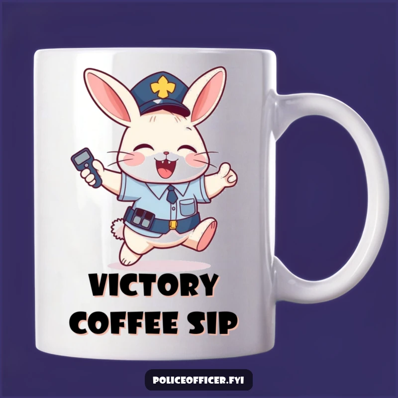 Funny Bunny Police Mug: Joyful Remote Holder, a Hilarious Gift for Fun Lovers