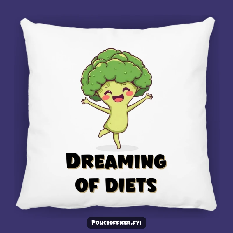 Funny Broccoli Pillow: Hilarious Comfort with Joyful Pirouette Cheer!