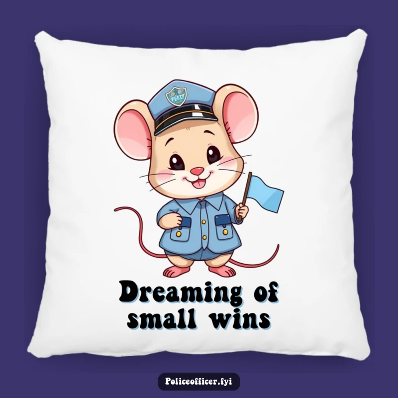 Funny Proud Mouse Officer Pillow: Cozy Flag Cop Accent