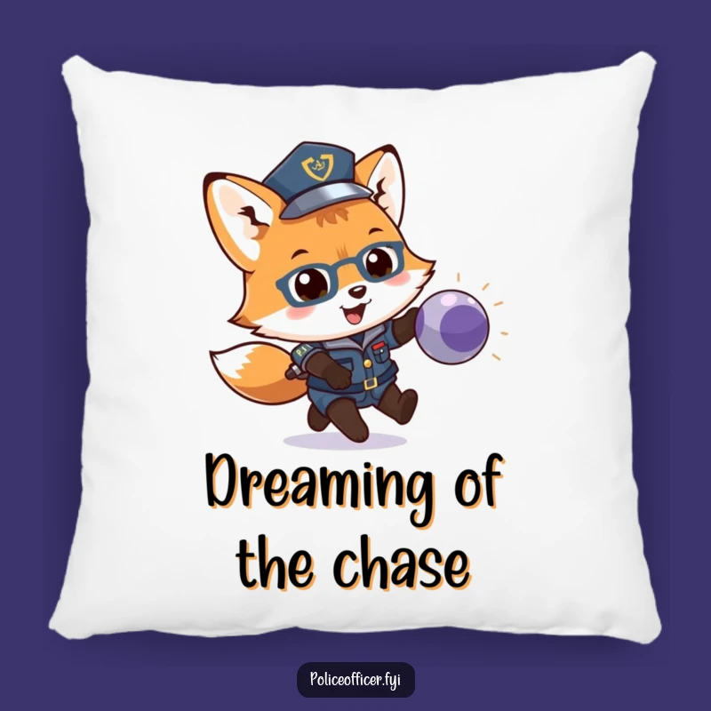 Funny Fox Cop Pillow: Cozy Playfulness, Adorable Police Accent, Perfect Gift