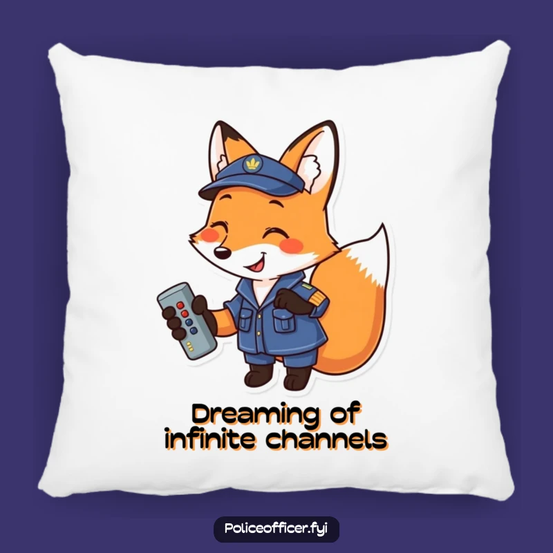 Funny Fox Remote Commander Pillow - Comfy Uniformed Fox Cushion, Adorable Funny Gift