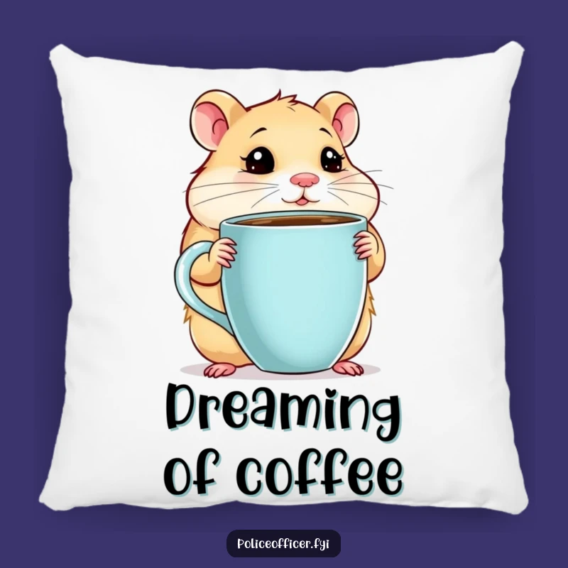 Funny Hamster Coffee Pillow: Cozy Thoughtfulness for Your Relaxation Gift