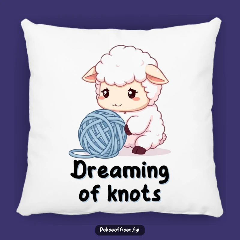 Funny Sheep Pillow: Yarn Problems Comfort, Perfect Gift for Crafters!