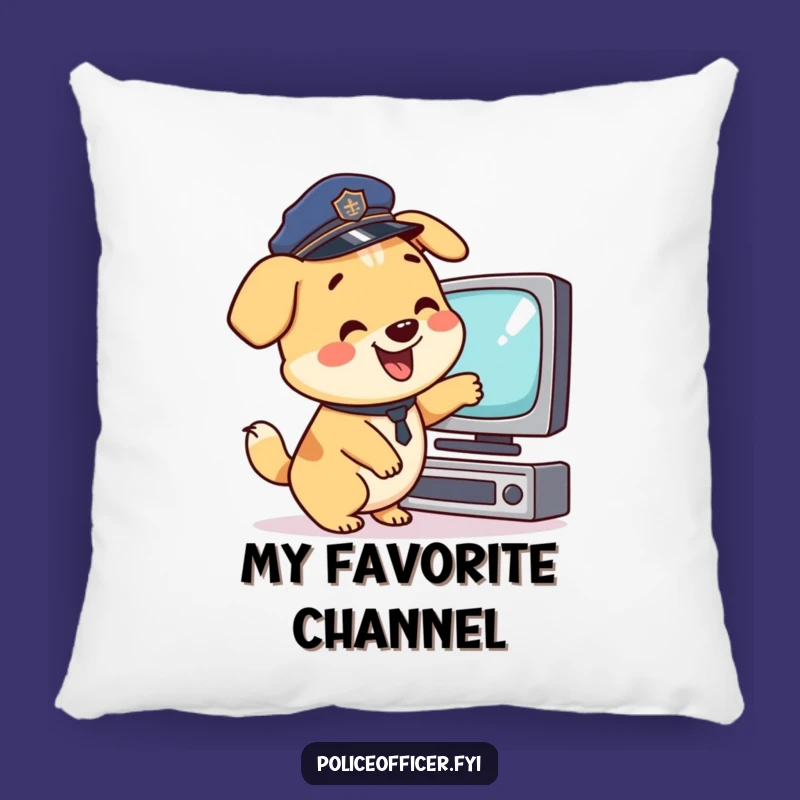 Funny Police Dog Pillow: Cozy Happy TV Watcher, a Hilarious Accent Piece