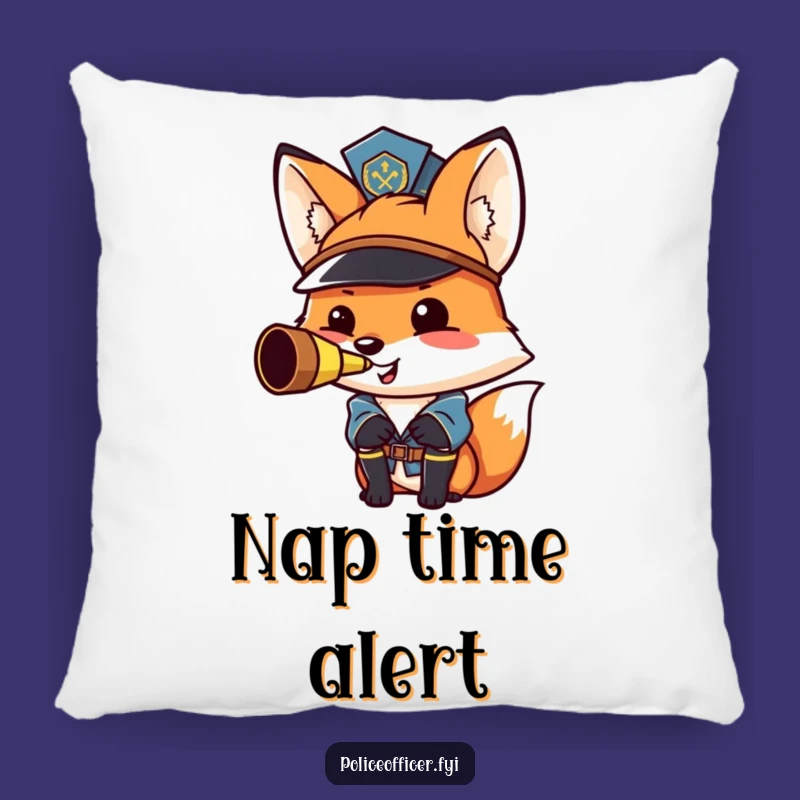 Funny Fox Cop Pillow: Cuddle Up with This Proud Officer