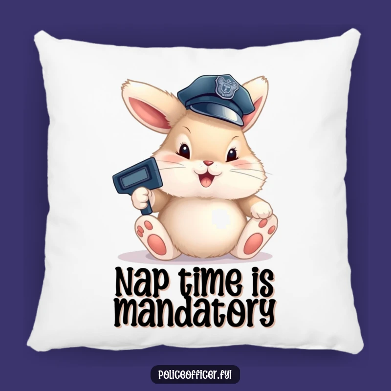 Funny Bunny Cop Pillow: Soft, Cute Traffic Director Cushion for Comedic Comfort