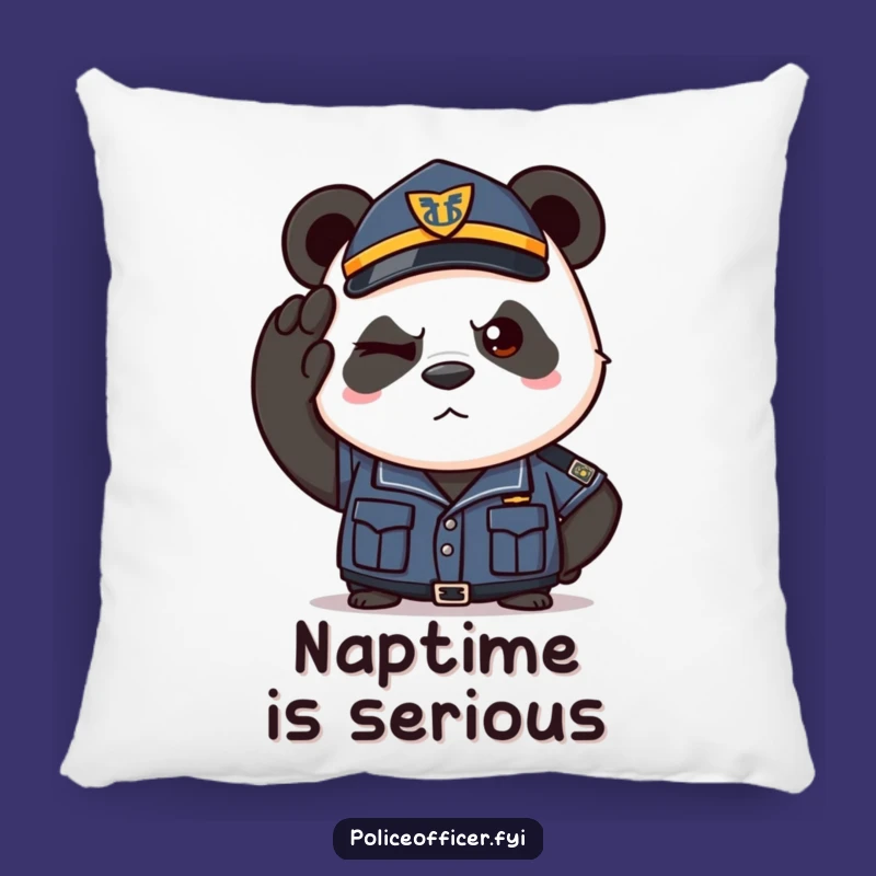 Funny Panda Police Pillow - Comfy Support with a Witty Touch!